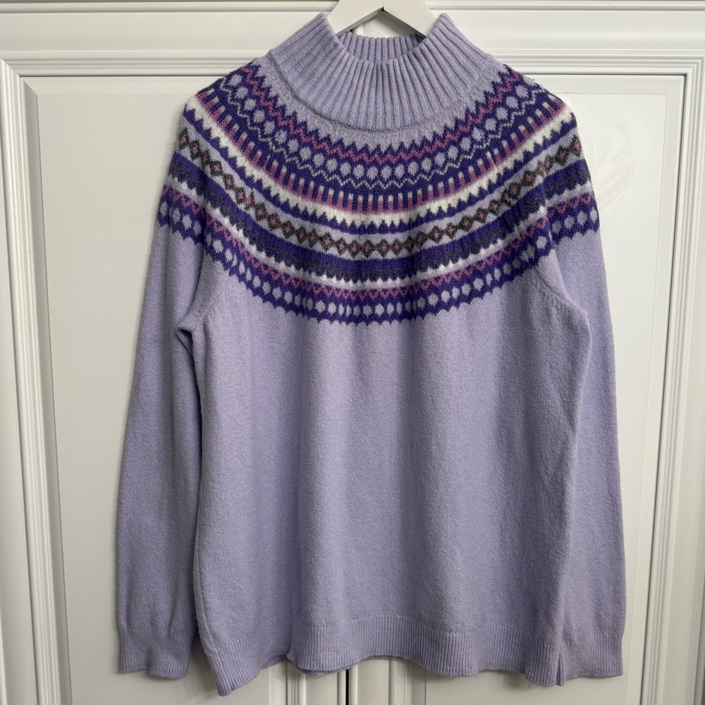 Northern Reflections Women’s Size XL Lavender, Purple and Pink Fair Isle Sweater